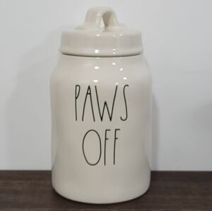 Rae Dunn Paws Off Ceramic Dog Treat Canister
